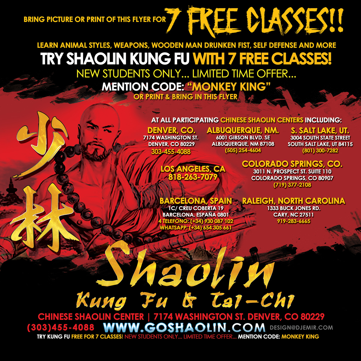 Shaolin Kung Fu Tai Chi And Wooden man Training Free 7 Lessons Coupon