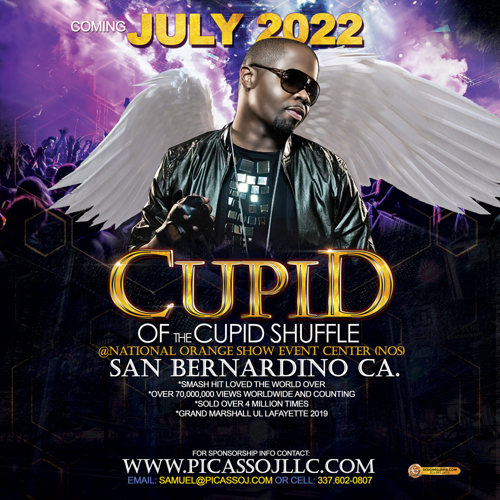 Cupid of The Cupid Shuffle Concert with DJ Emir Concert Flyer Teaser Design and Logo design