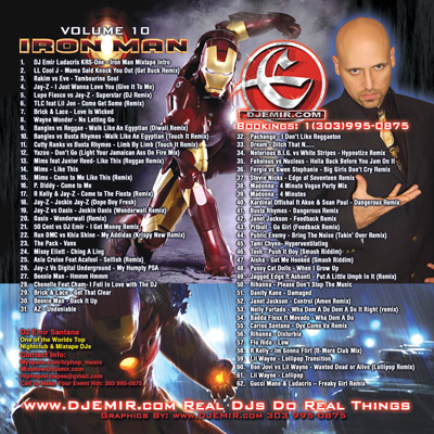 DJ Emir Iron Man Mixtape CD Mixtape Rear Cover Design Back